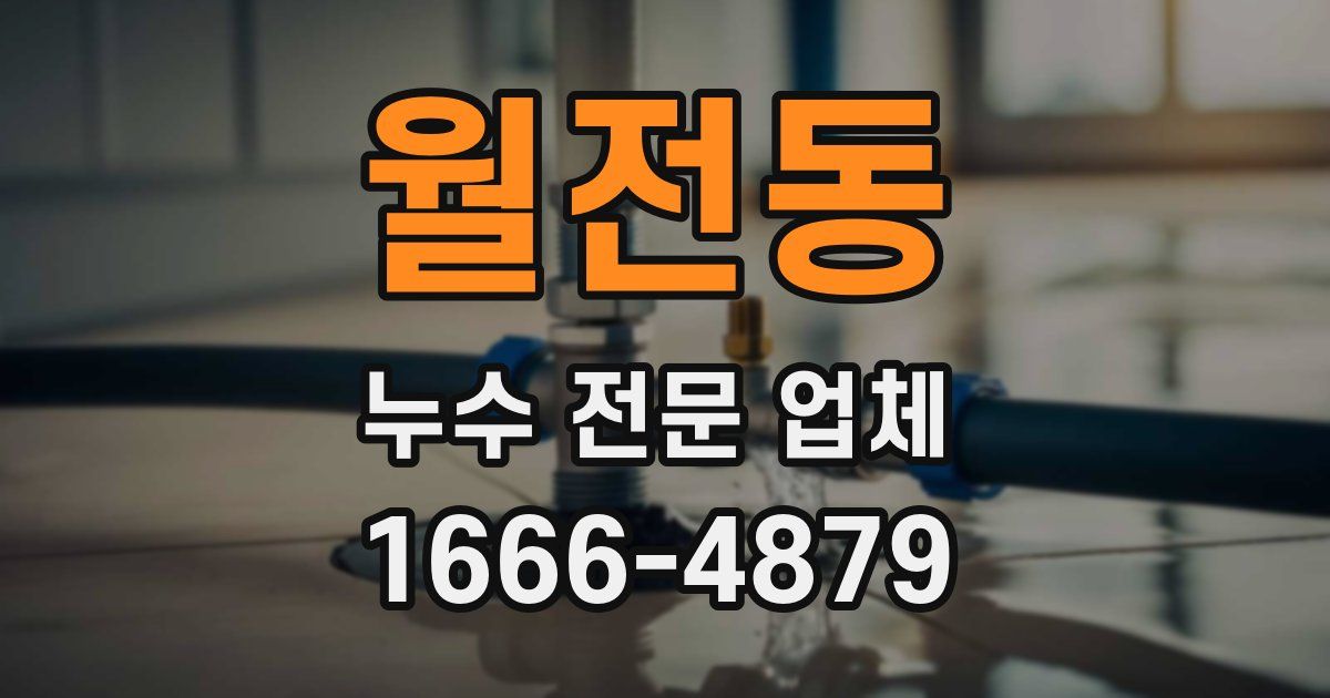 월전동 누수 전문 업체