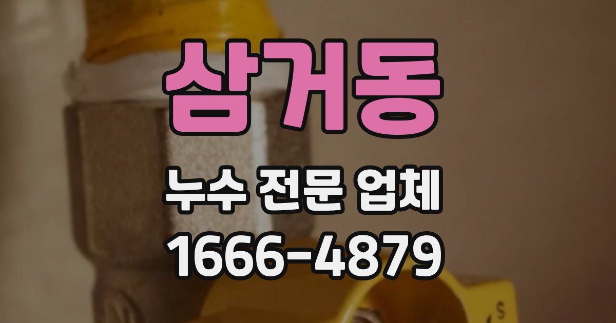 삼거동 누수 전문 업체