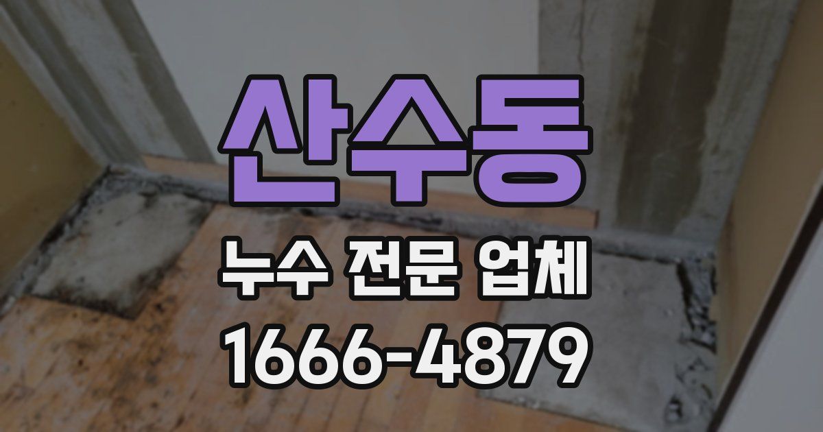 산수동 누수 전문 업체