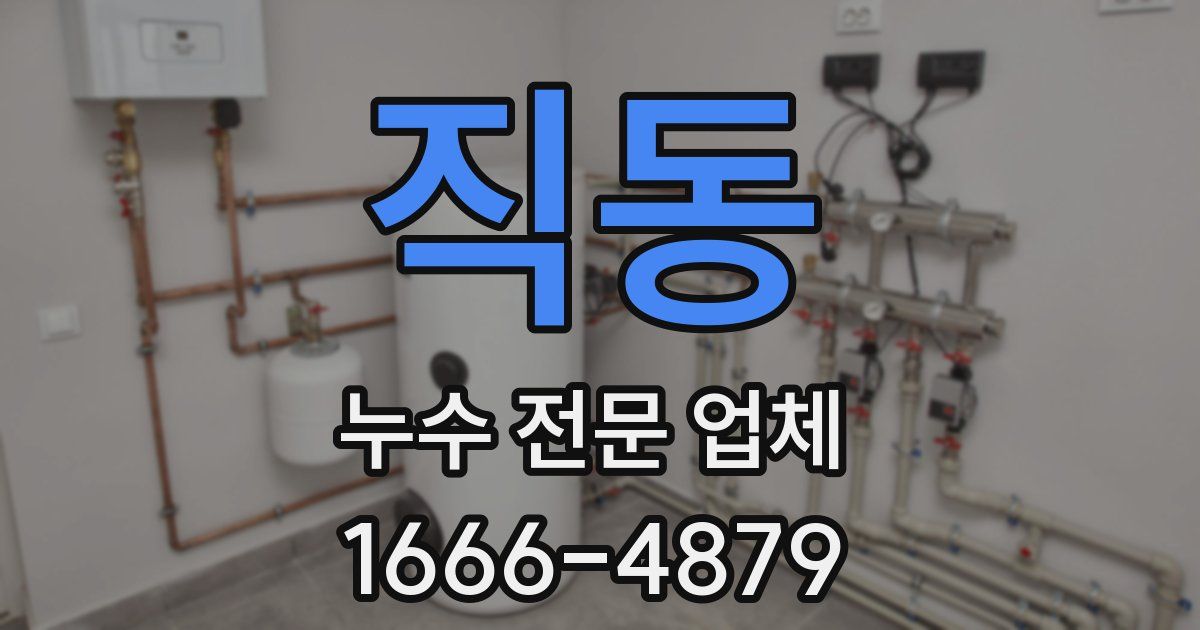 직동 누수 전문 업체