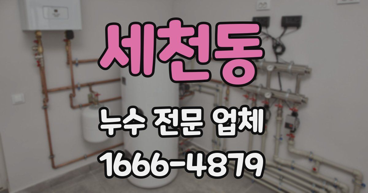 세천동 누수 전문 업체