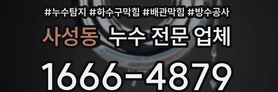 사성동 누수 전문 업체