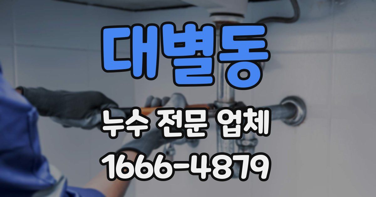 대별동 누수 전문 업체