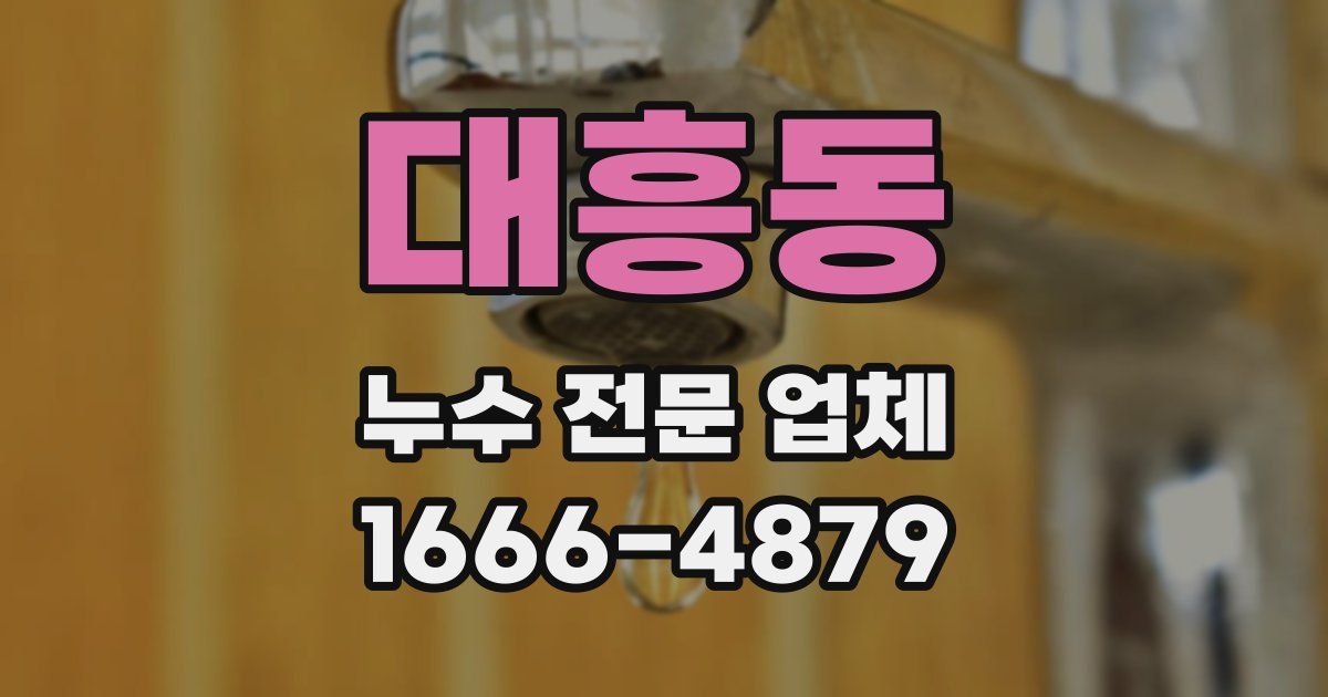 대흥동 누수 전문 업체
