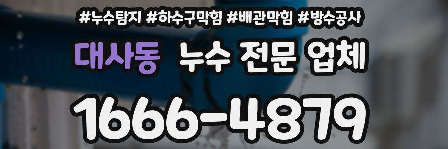 대사동 누수 전문 업체
