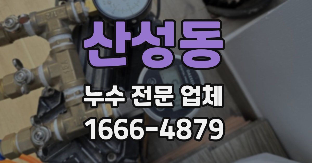 산성동 누수 전문 업체