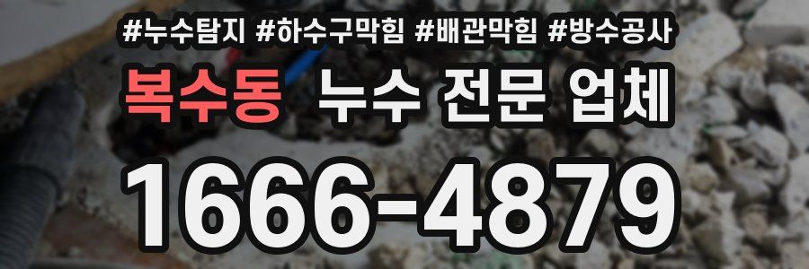 복수동 누수 전문 업체