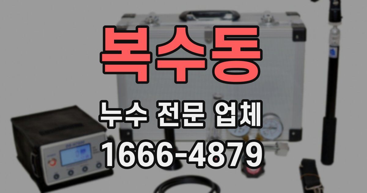 복수동 누수 전문 업체