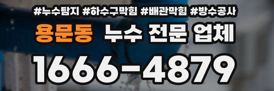 용문동 누수 전문 업체