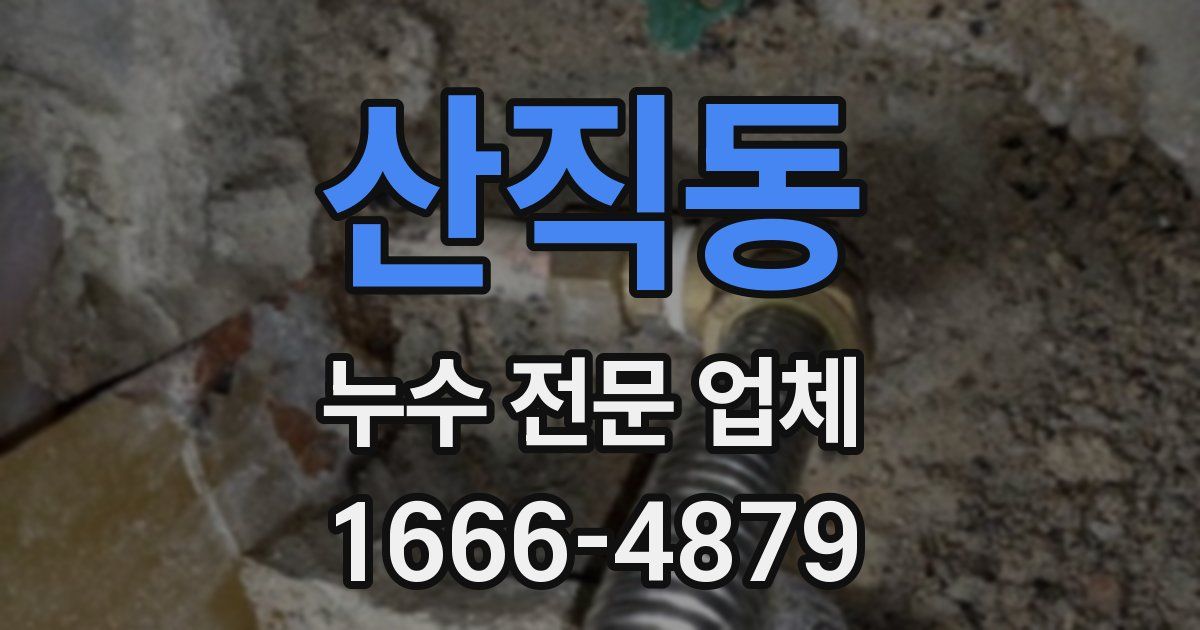 산직동 누수 전문 업체