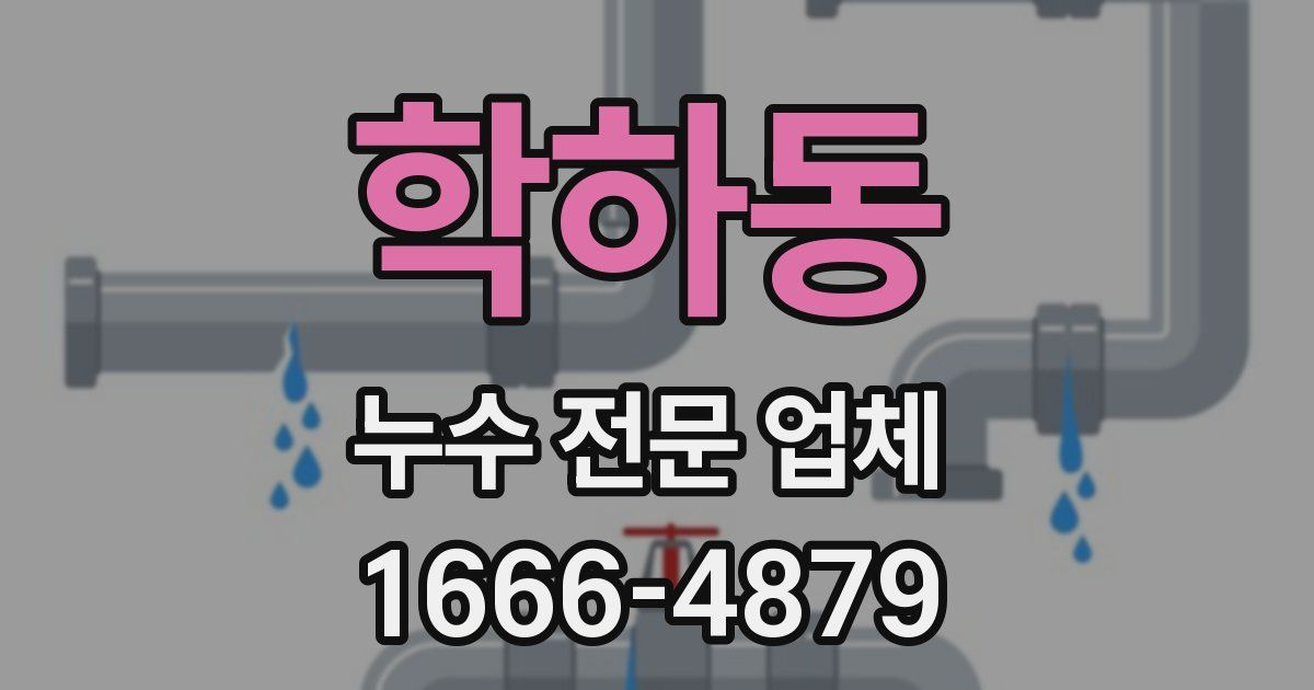 학하동 누수 전문 업체