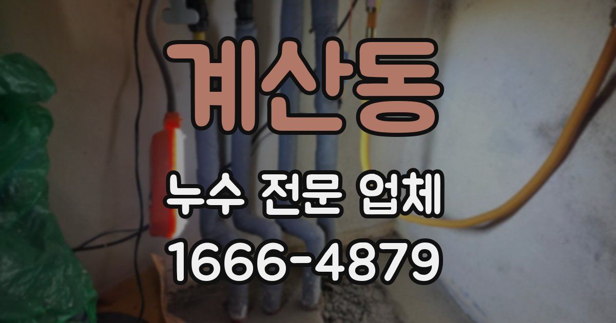 계산동 누수 전문 업체