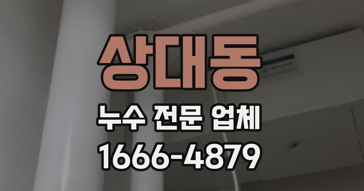 상대동 누수 전문 업체