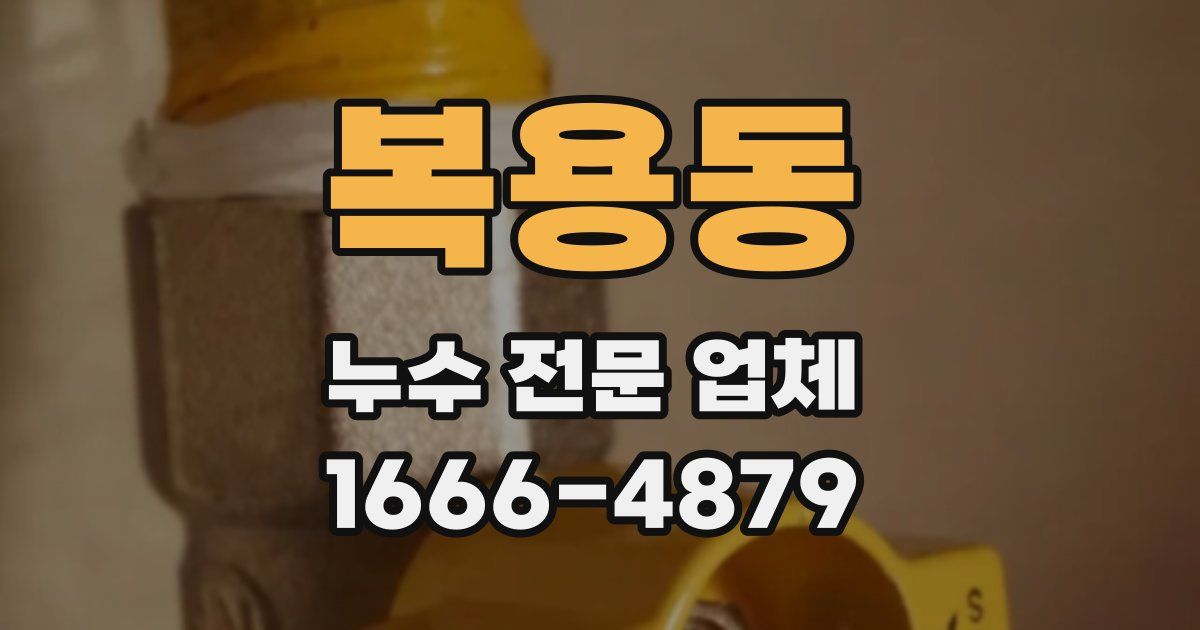 복용동 누수 전문 업체