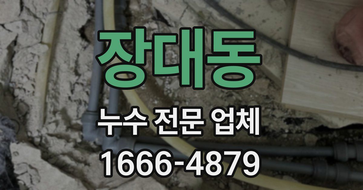 장대동 누수 전문 업체