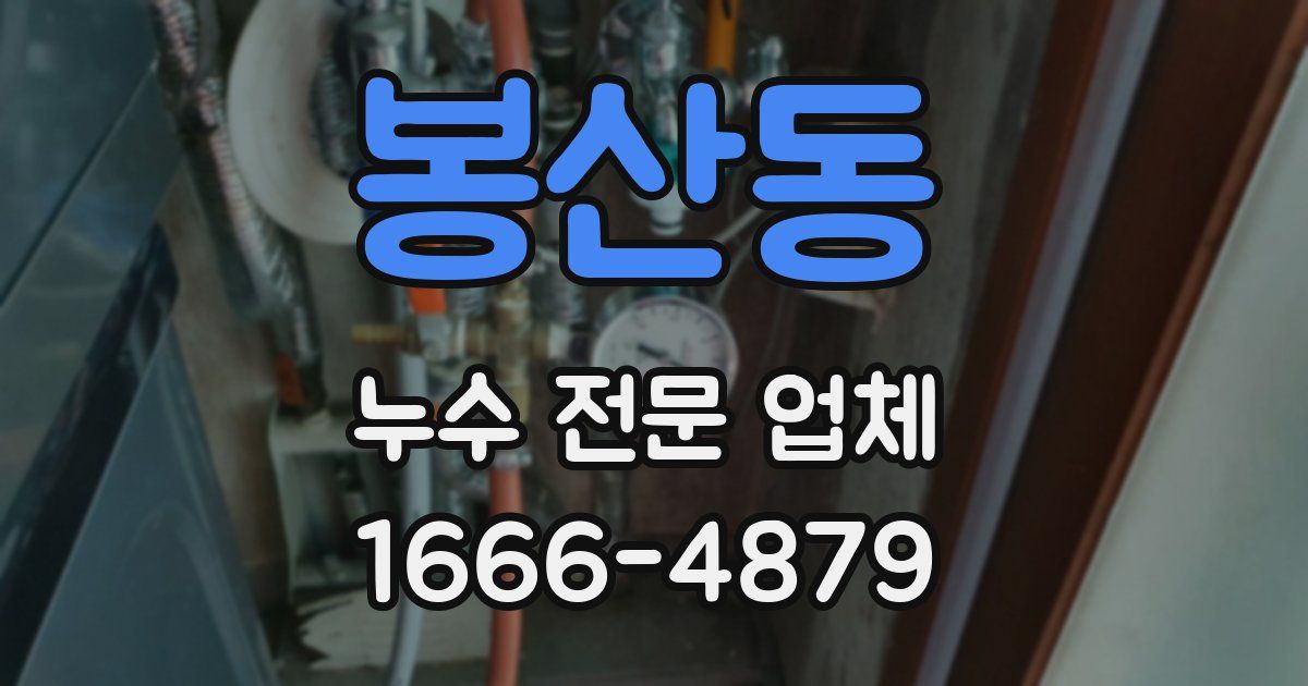 봉산동 누수 전문 업체
