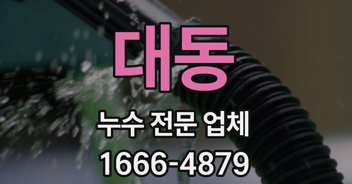 대동 누수 전문 업체