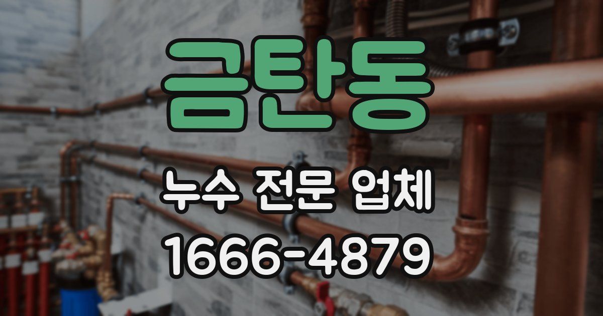 금탄동 누수 전문 업체