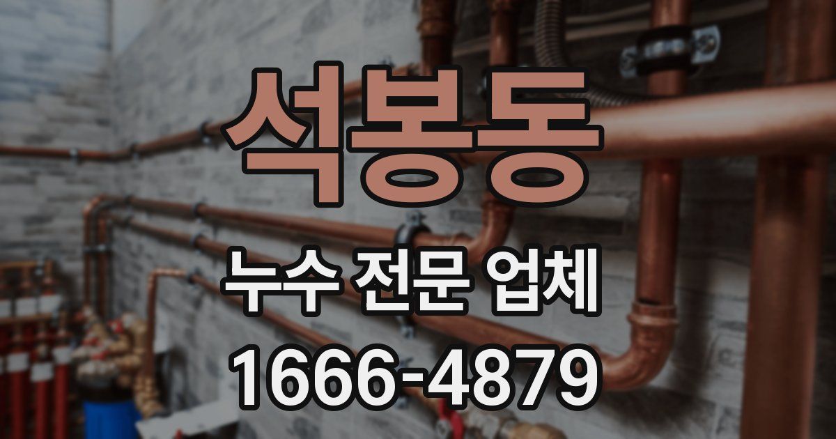 석봉동 누수 전문 업체