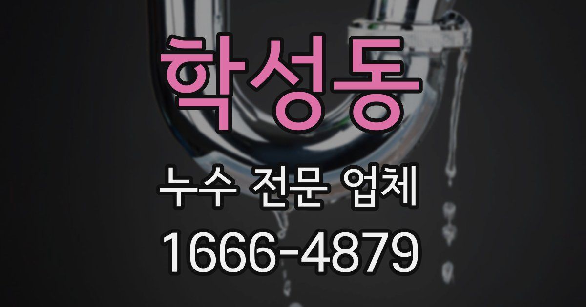 학성동 누수 전문 업체