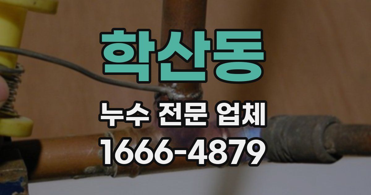 학산동 누수 전문 업체