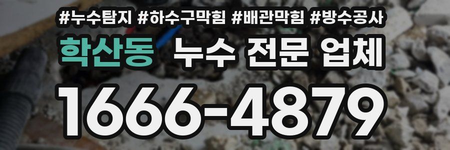 학산동 누수 전문 업체