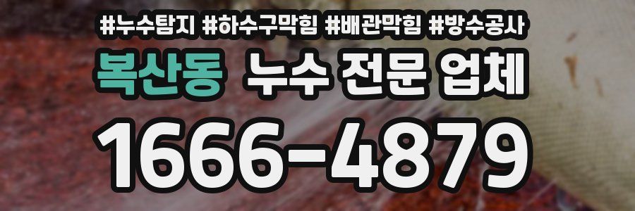 복산동 누수 전문 업체