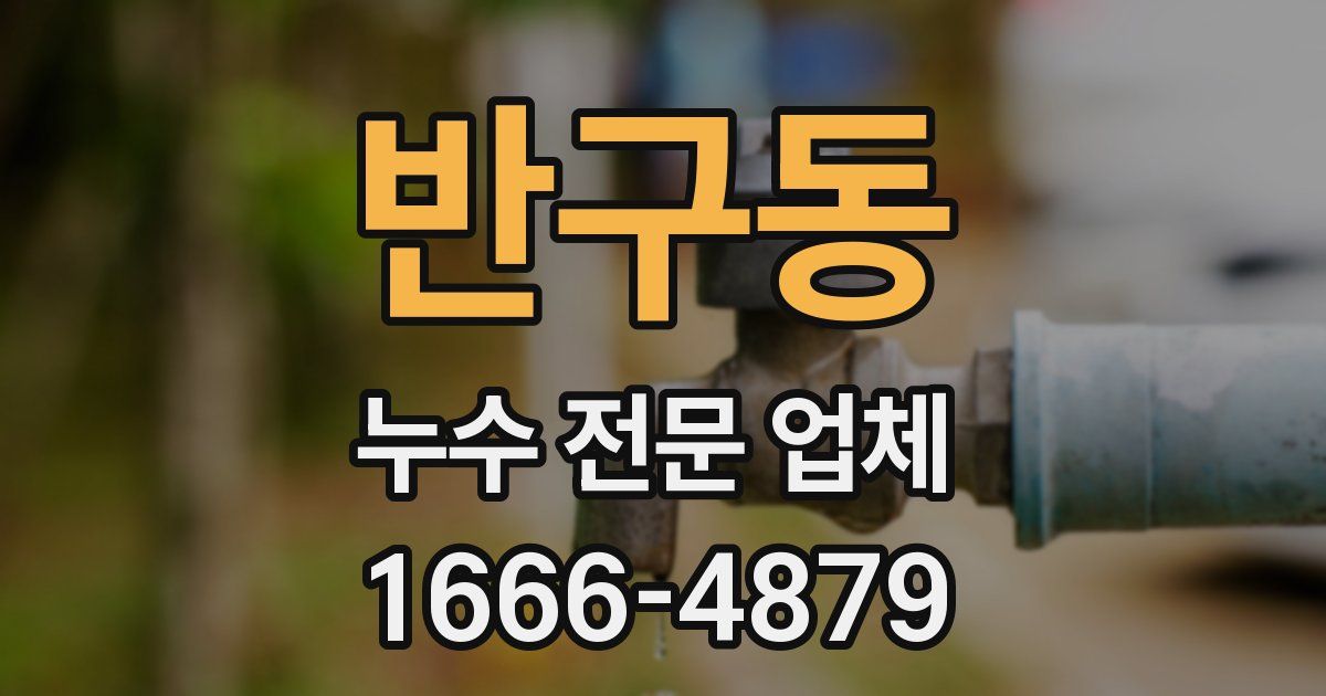 반구동 누수 전문 업체