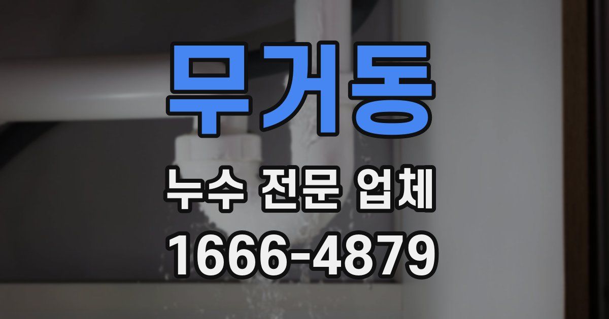 무거동 누수 전문 업체