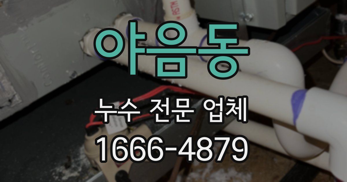 야음동 누수 전문 업체