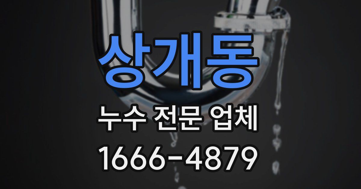 상개동 누수 전문 업체