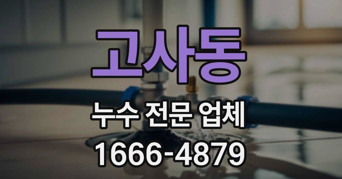 고사동 누수 전문 업체