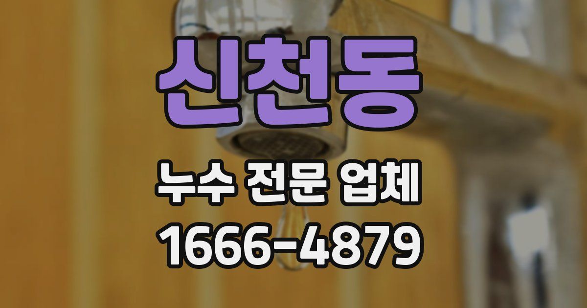 신천동 누수 전문 업체