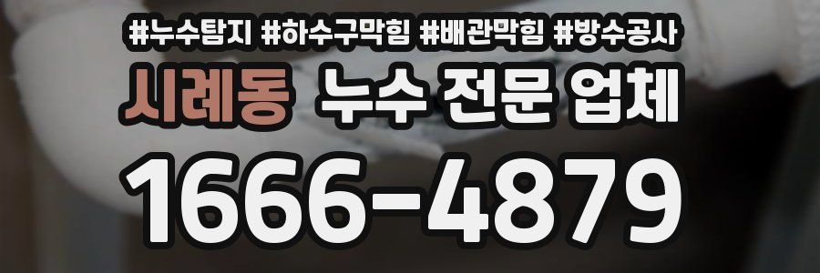 시례동 누수 전문 업체