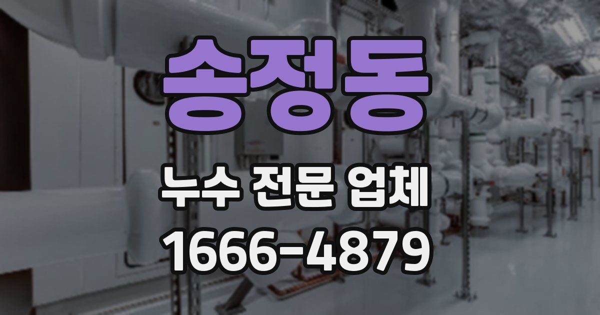 송정동 누수 전문 업체