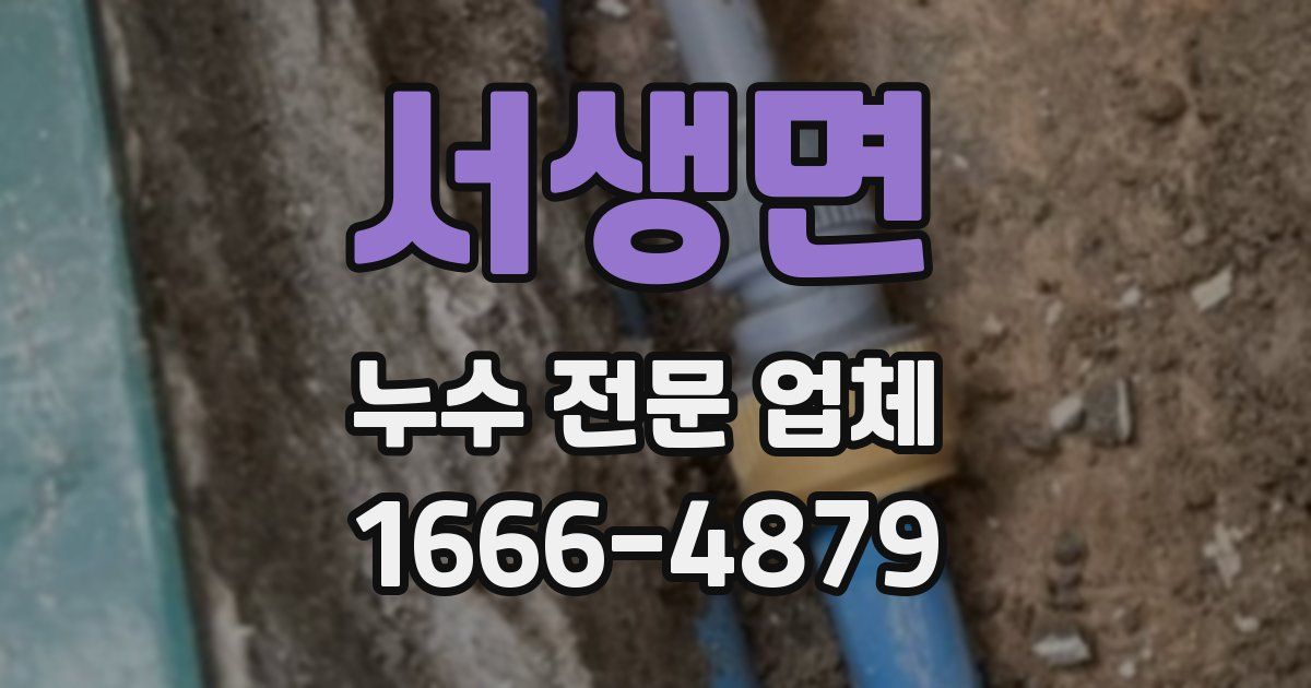 서생면 누수 전문 업체