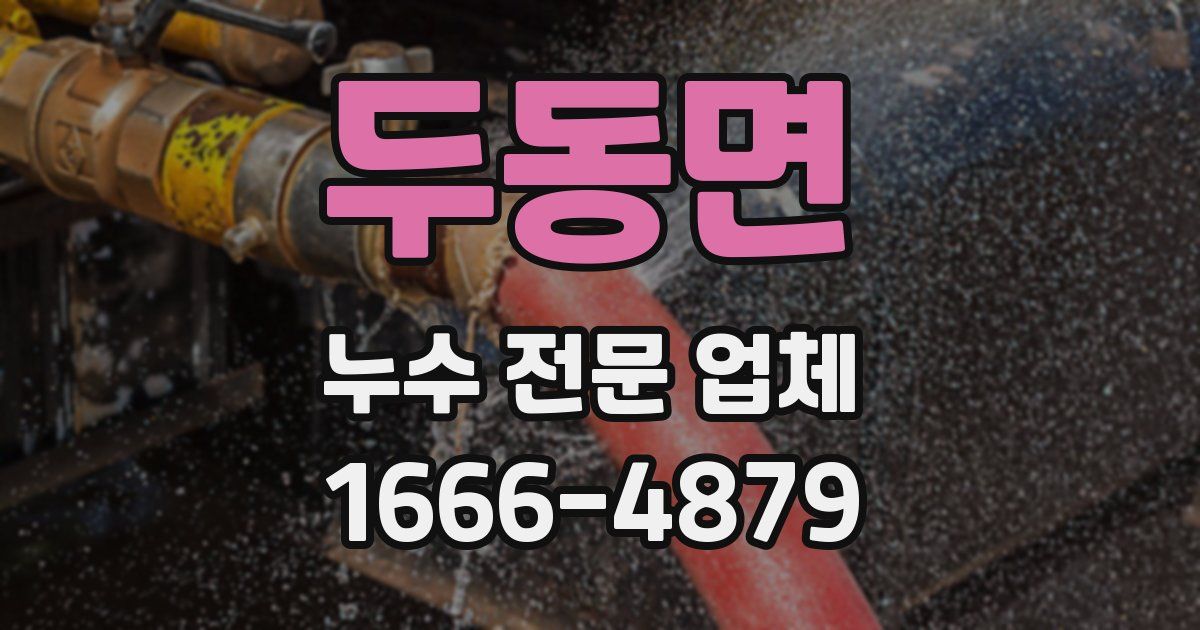 두동면 누수 전문 업체