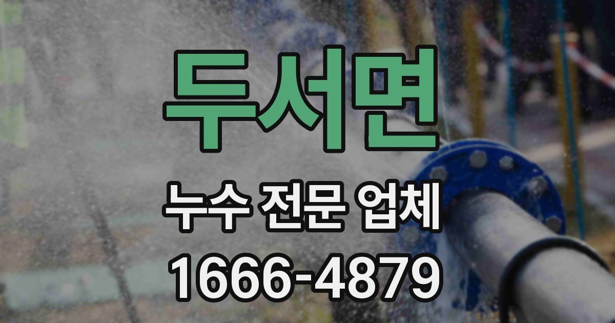 두서면 누수 전문 업체
