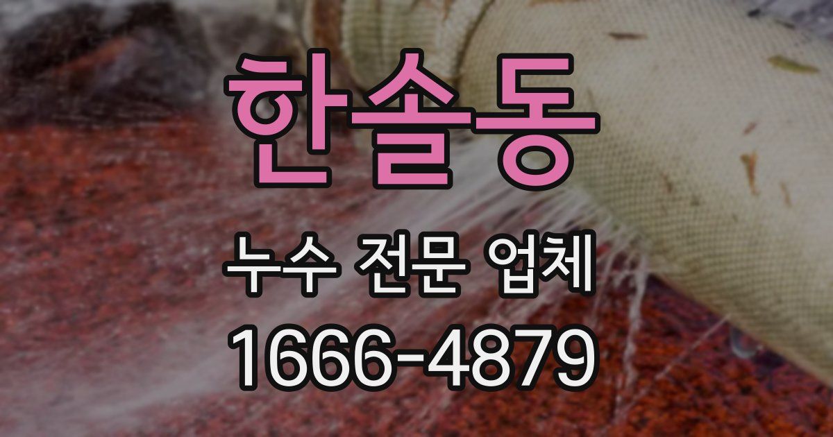 한솔동 누수 전문 업체
