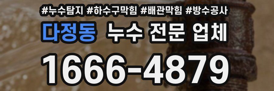 다정동 누수 전문 업체