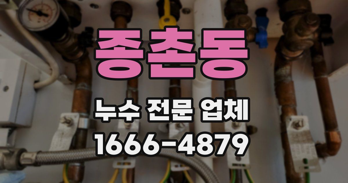 종촌동 누수 전문 업체