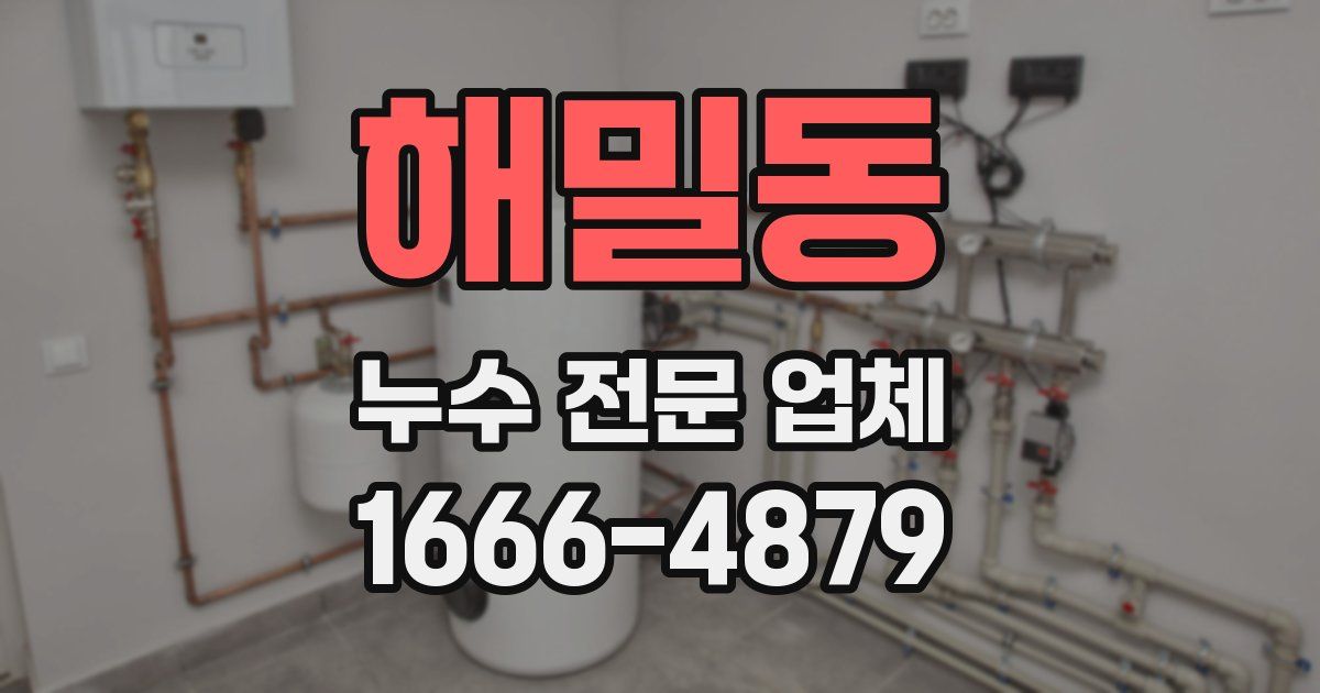 해밀동 누수 전문 업체