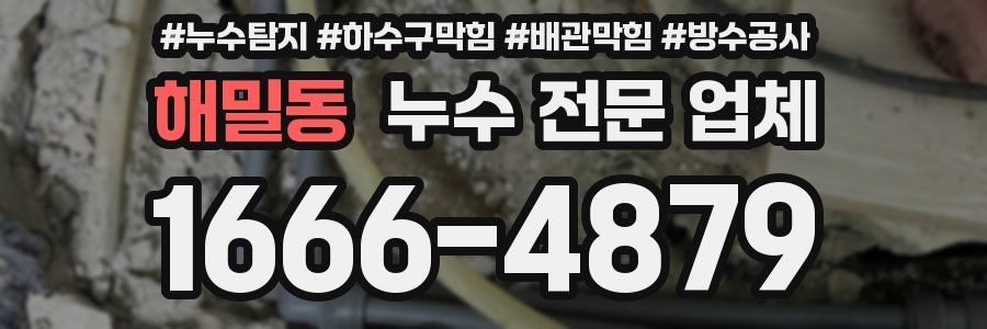 해밀동 누수 전문 업체