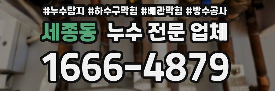 세종동 누수 전문 업체