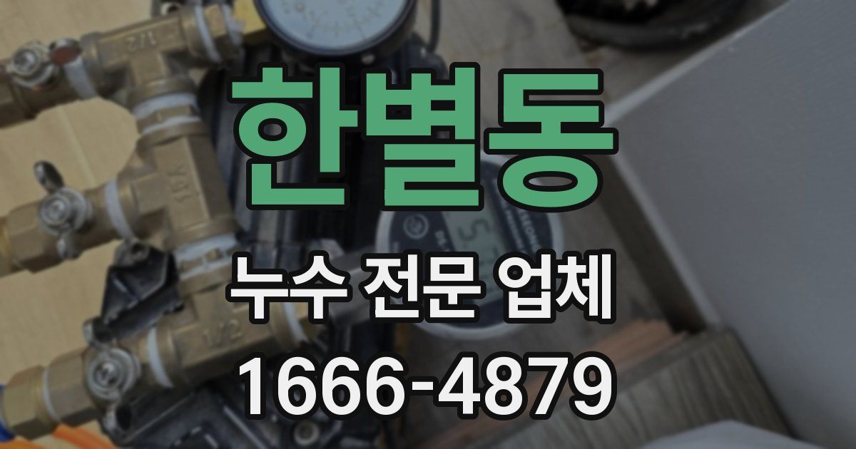 한별동 누수 전문 업체
