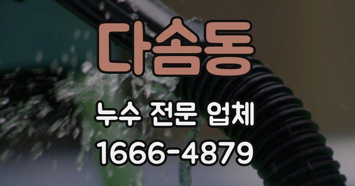 다솜동 누수 전문 업체