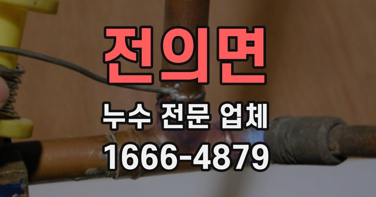 전의면 누수 전문 업체