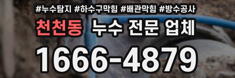 천천동 누수 전문 업체