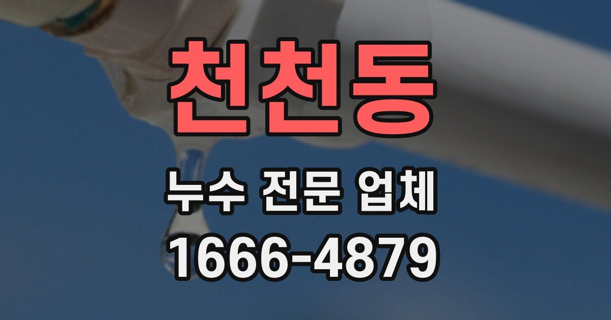 천천동 누수 전문 업체