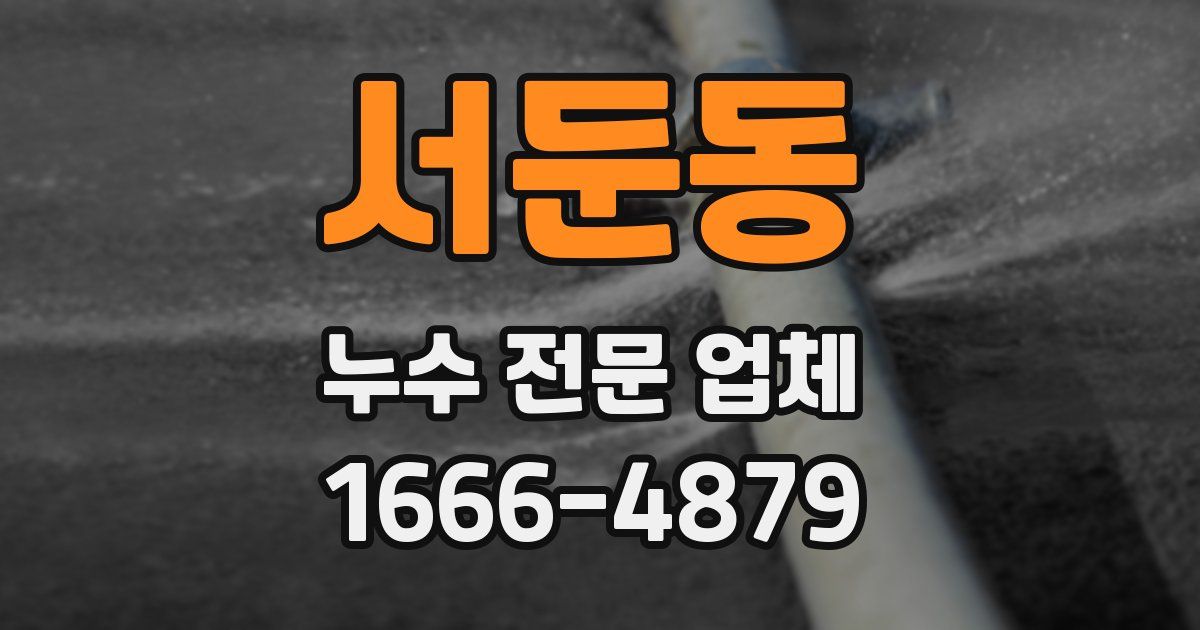 서둔동 누수 전문 업체